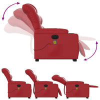 Poltrona Alzapersona Reclinabile Elettrica Rossa in Similpelle 3206625