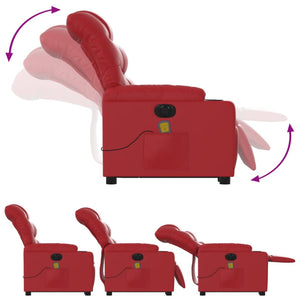 Poltrona Alzapersona Reclinabile Elettrica Rossa in Similpelle 3206625