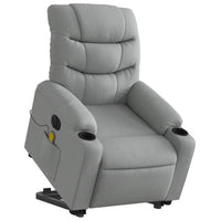 Poltrona Alzapersona Massaggi Elettrica Grigio Chiaro Tessuto 3206672