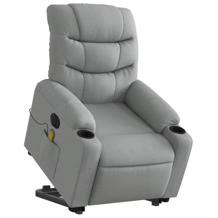 Poltrona Alzapersona Massaggi Elettrica Grigio Chiaro Tessuto 3206672