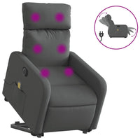 Poltrona Alzapersona Massaggi Elettrica Grigio Scuro Tessuto 3206727