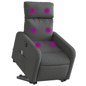 Poltrona Alzapersona Massaggi Elettrica Grigio Scuro Tessuto 3206727
