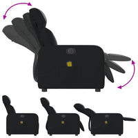 Poltrona Massaggiante Reclinabile Elettrica Nera in Similpelle 3206742