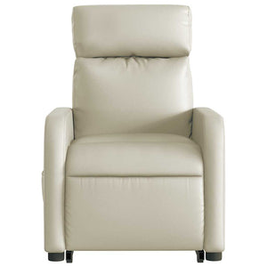 Poltrona Alzapersona Reclinabile Massaggio Crema Similpelle 3206757