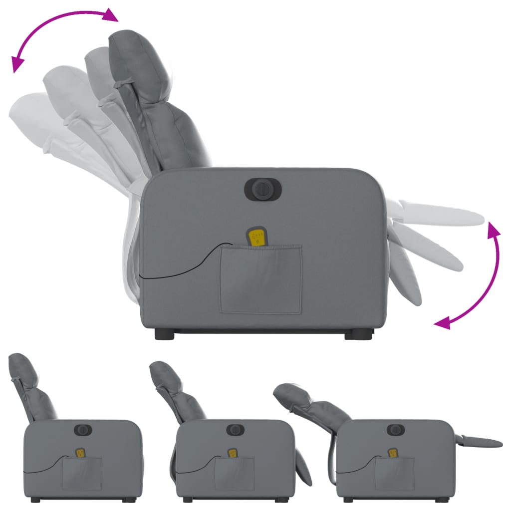 Poltrona Alzapersona Elettrica Reclinabile Grigio in Similpelle 3206773