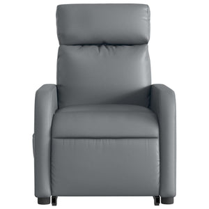 Poltrona Alzapersona Elettrica Reclinabile Grigio in Similpelle 3206773