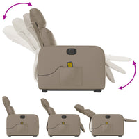 Poltrona Alzapersona Massaggio Elettrica Cappuccino Similpelle 3206776