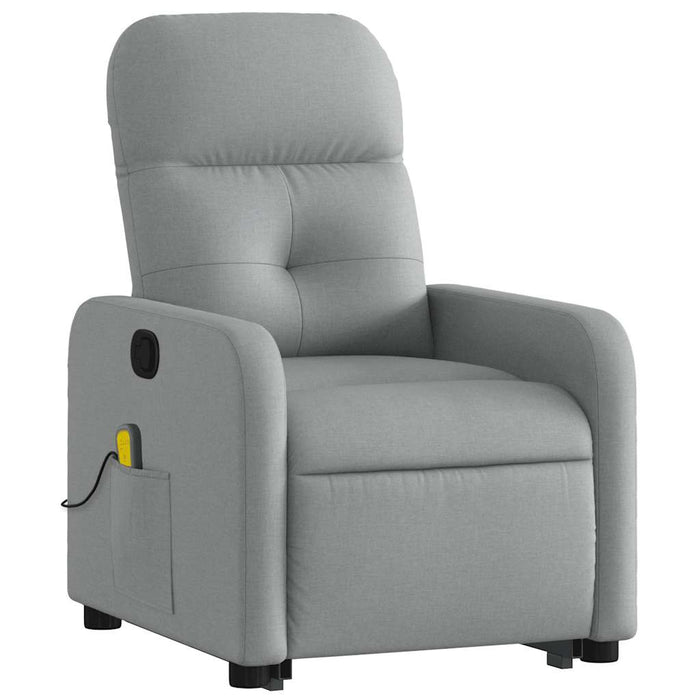 Poltrona Alzapersona Massaggi Reclinabile Grigio Chiaro Tessuto 3206804