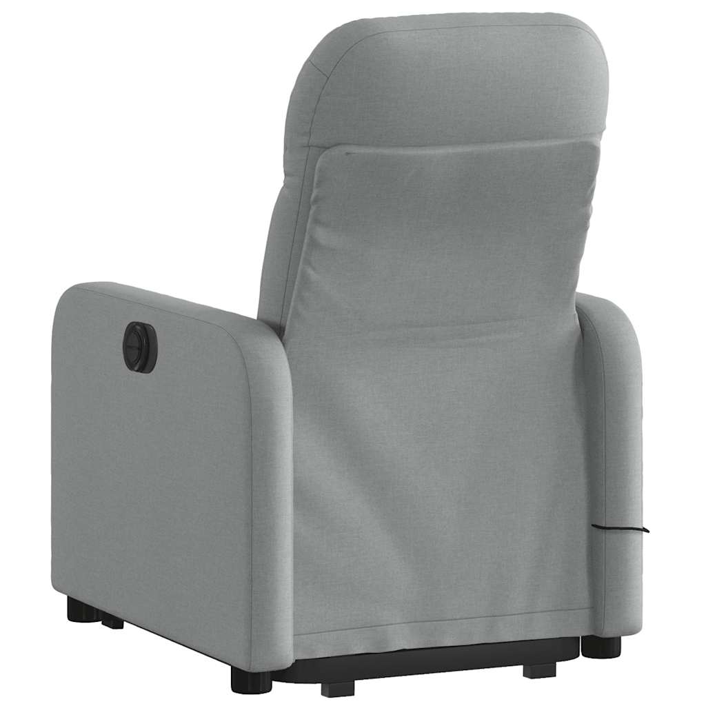 Poltrona Alzapersona Massaggi Reclinabile Grigio Chiaro Tessuto 3206804