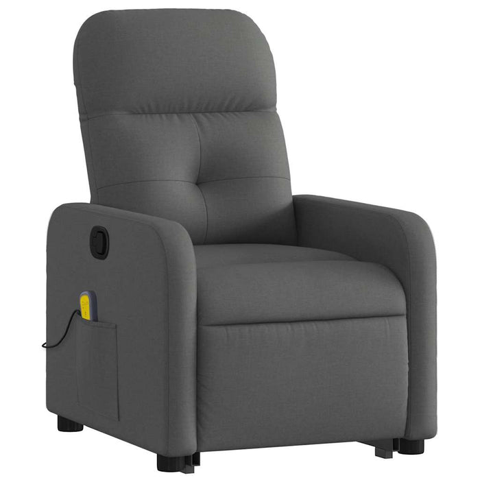 Poltrona Alzapersona Massaggi Reclinabile Grigio Scuro Tessuto 3206805