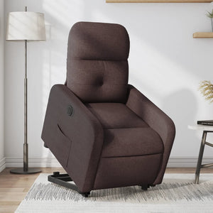Poltrona Alzapersona Reclinante Elettrica Marrone Scuro Tessuto 3206818