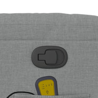 vidaXL Poltrona reclinabile massaggiante in tessuto grigio chiaro