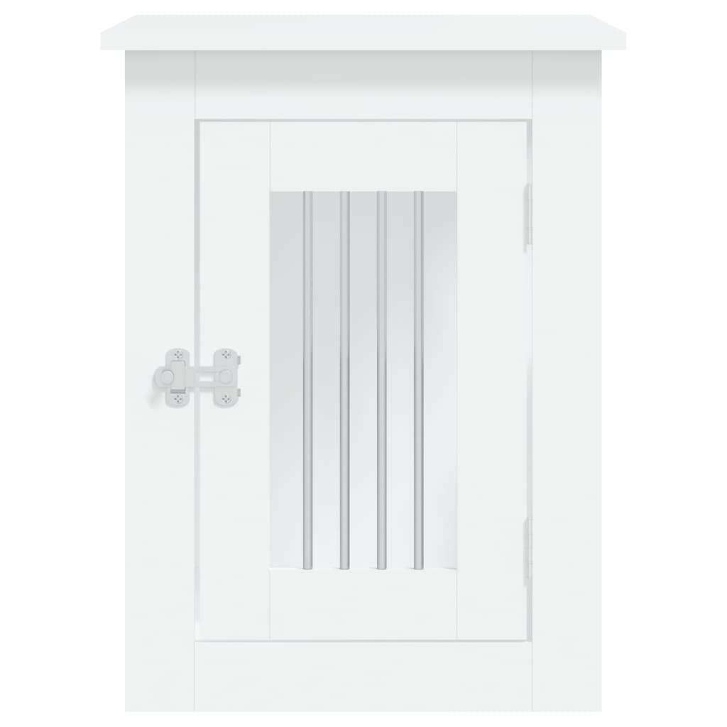 Gabbia Cani da Arredamento Bianca 45x62x59cm Legno Multistrato 838309