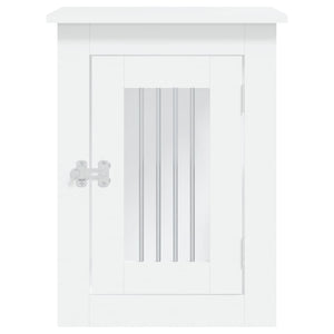 Gabbia Cani da Arredamento Bianca 45x62x59cm Legno Multistrato 838309