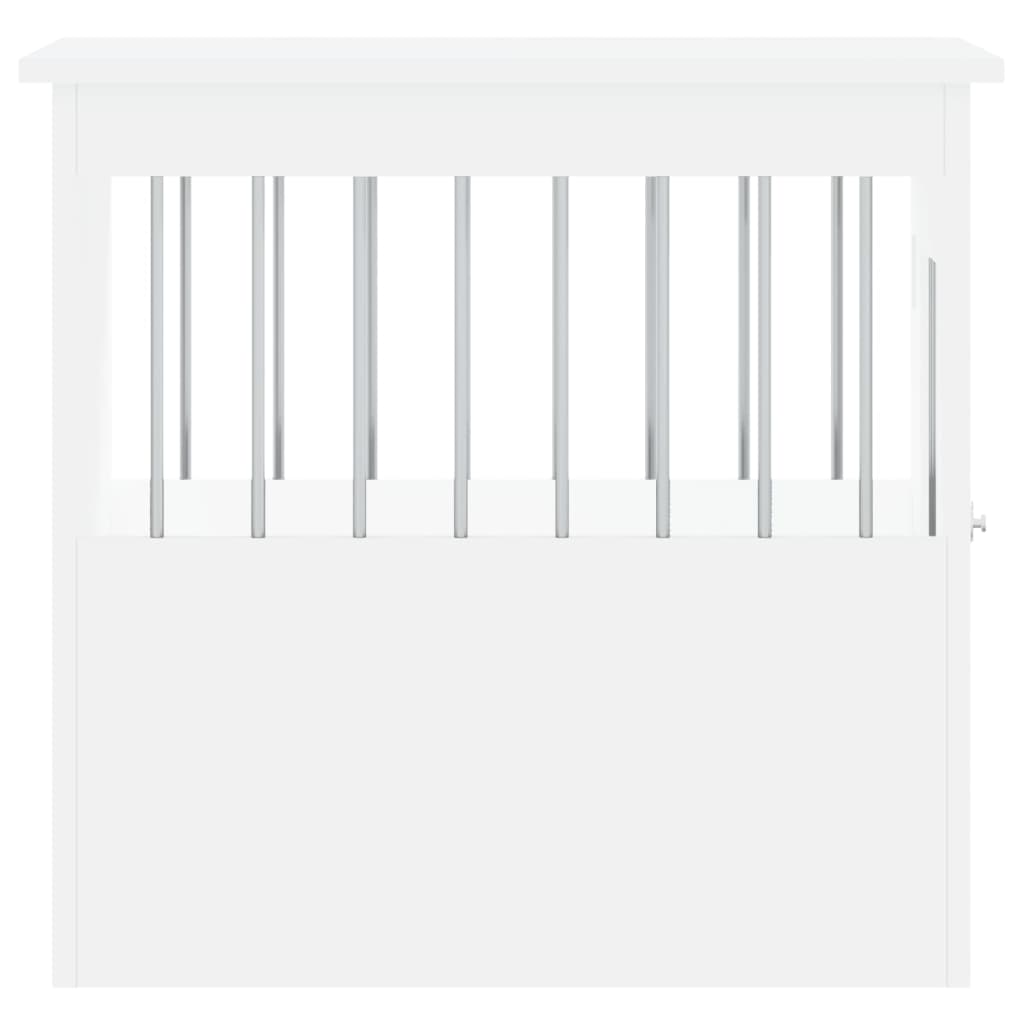 Gabbia Cani da Arredamento Bianca 45x62x59cm Legno Multistrato 838309