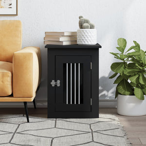 Gabbia Cani da Arredamento Nera 45x62x59cm Legno Multistrato 838310