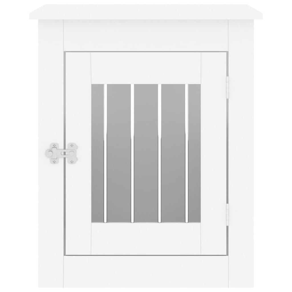 Gabbia Cani da Arredamento Bianca 55x75x65cm Legno Multistrato 838316