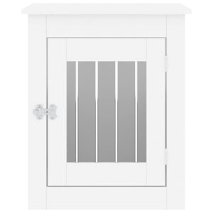 Gabbia Cani da Arredamento Bianca 55x75x65cm Legno Multistrato 838316