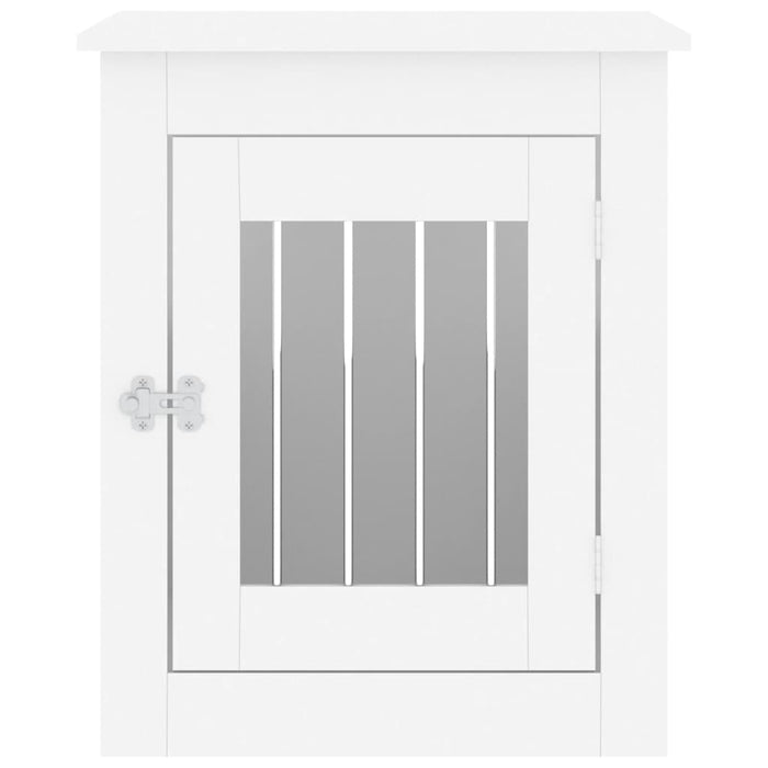 Gabbia Cani da Arredamento Bianca 55x75x65cm Legno Multistrato 838316