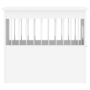 Gabbia Cani da Arredamento Bianca 55x75x65cm Legno Multistrato 838316