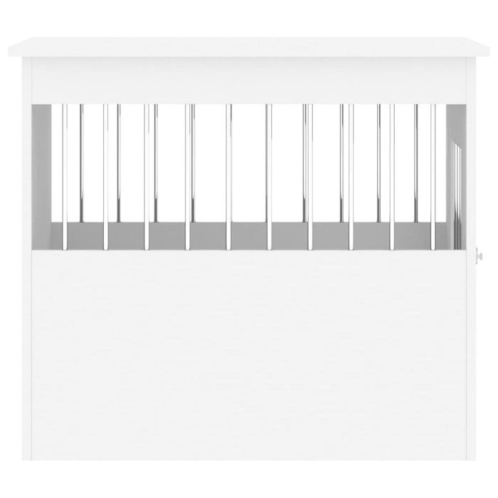 Gabbia Cani da Arredamento Bianca 55x75x65cm Legno Multistrato 838316