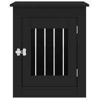 Gabbia Cani da Arredamento Nera 55x75x65cm Legno Multistrato 838317