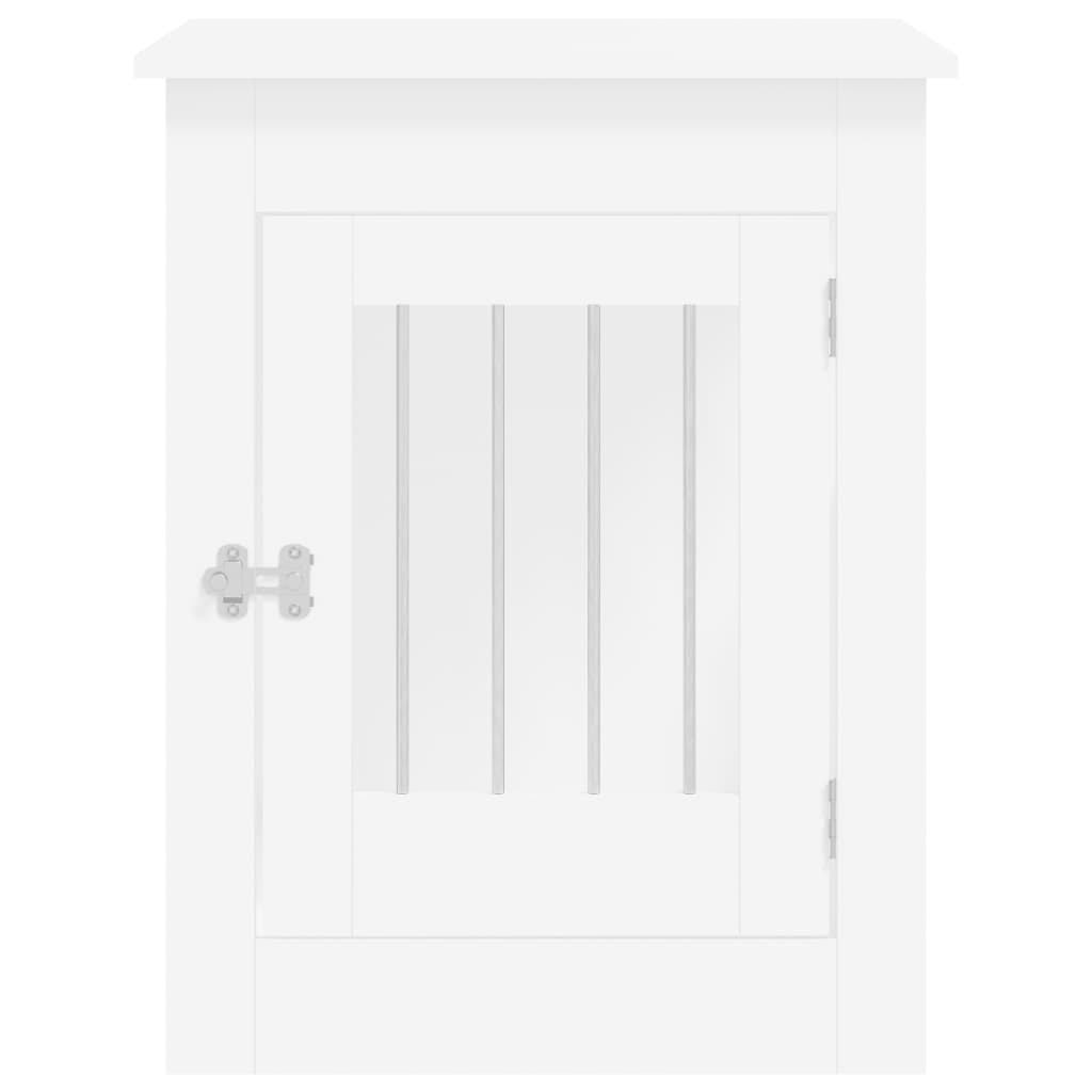 Mobile gabbia per cani 55 x 80 x 68 cm in derivati ​​del legno bianco 02_0043361