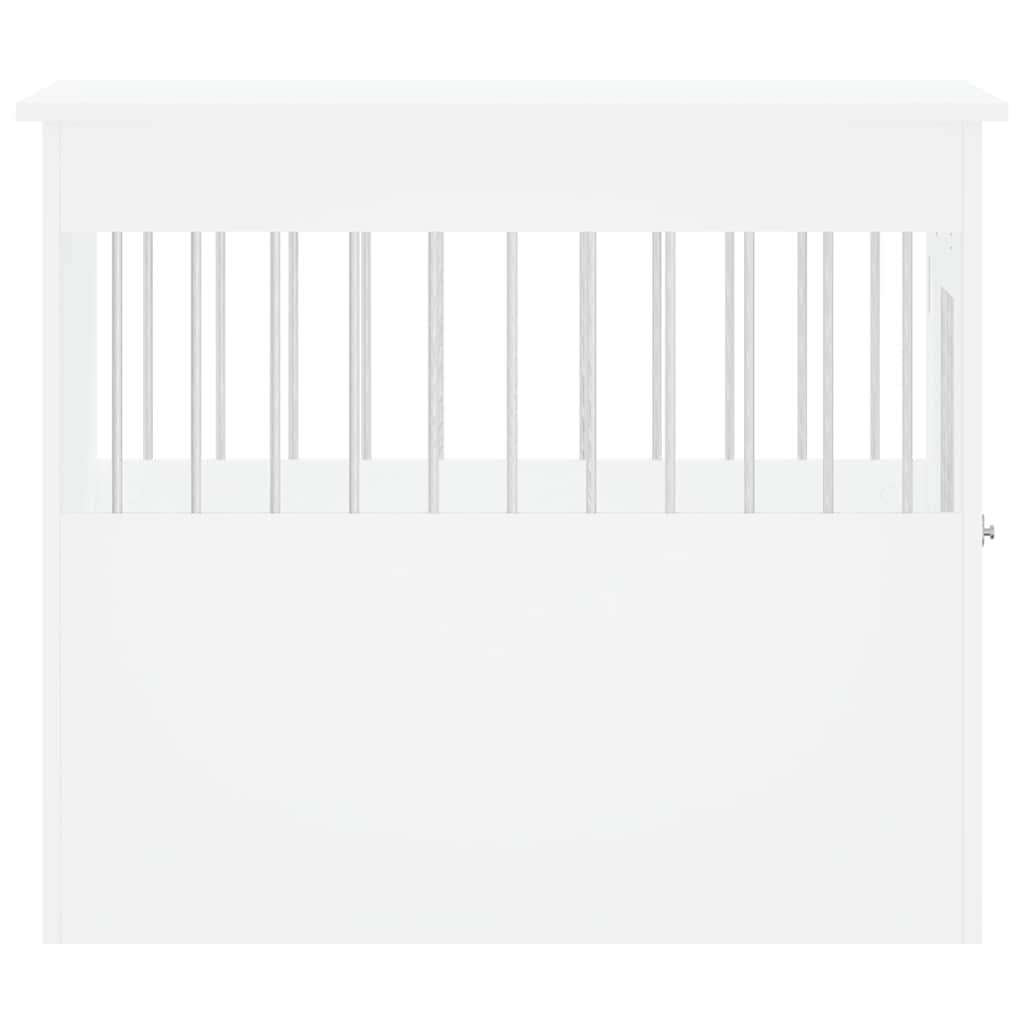 Gabbia Cani da Arredamento Bianca 55x80x68cm Legno Multistrato 838323