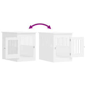 Gabbia Cani da Arredamento Bianca 55x80x68cm Legno Multistrato 838323