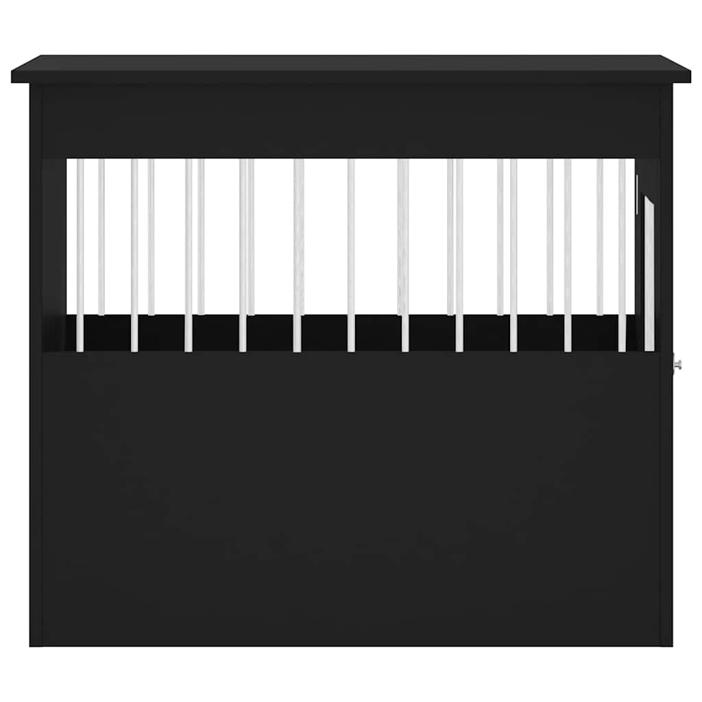 Gabbia Cani da Arredamento Nera 55x80x68cm Legno Multistrato 838324