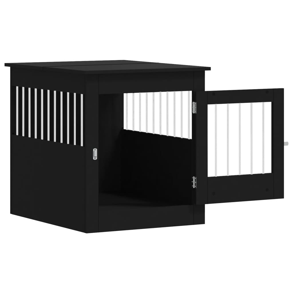 Mobile per gabbia per cani 64,5 x 80 x 71 cm in multistrato nero 02_0043366