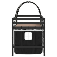 Letto a Soppalco con Tunnel Bambini Bianco e Nero 80x200cm Pino 3206988