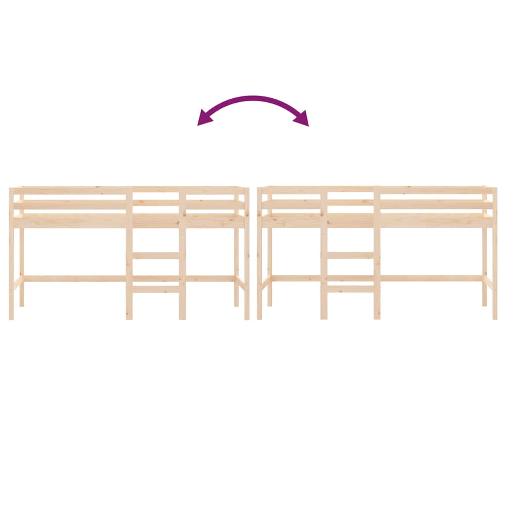 Letto Soppalco con Scala Bambini 80x200cm Massello Pino 835886