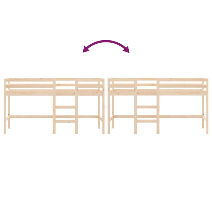 Letto Soppalco con Scala Bambini 80x200cm Massello Pino 835886