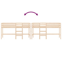 Letto Soppalco con Scala Bambini 90x200 cm Legno Massello Pino 835889