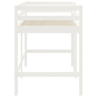 Letto Soppalco con Scala Bambini Bianco 90x200cm Massello Pino 835890