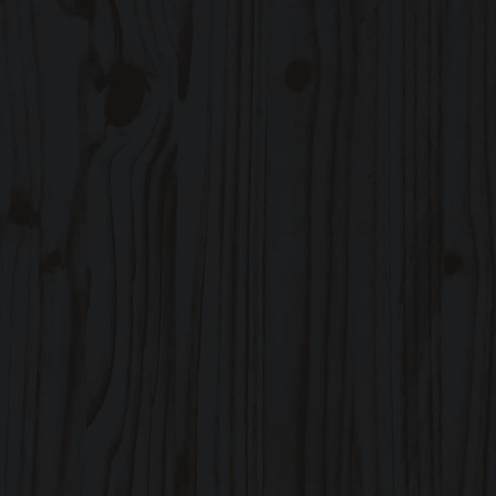 Letto Soppalco con Scala Bambini Nero 90x200cm Massello Pino 835891