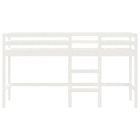 Letto Soppalco con Scala Bambini Bianco 90x190cm Massello Pino 835893