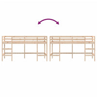 Letto Soppalco con Scala Bambini 80x200cm Massello Pino