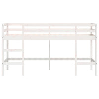 Letto Soppalco con Scala Bambini Bianco 80x200cm Massello Pino 835896