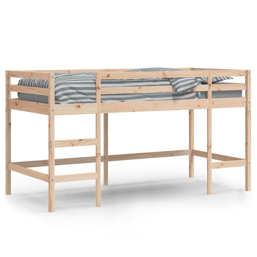 Letto Soppalco con Scala Bambini 90x200 cm Legno Massello Pinocod mxl 108569