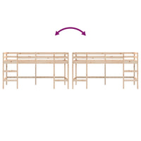 Letto Soppalco con Scala Bambini 90x200 cm Legno Massello Pino 835898