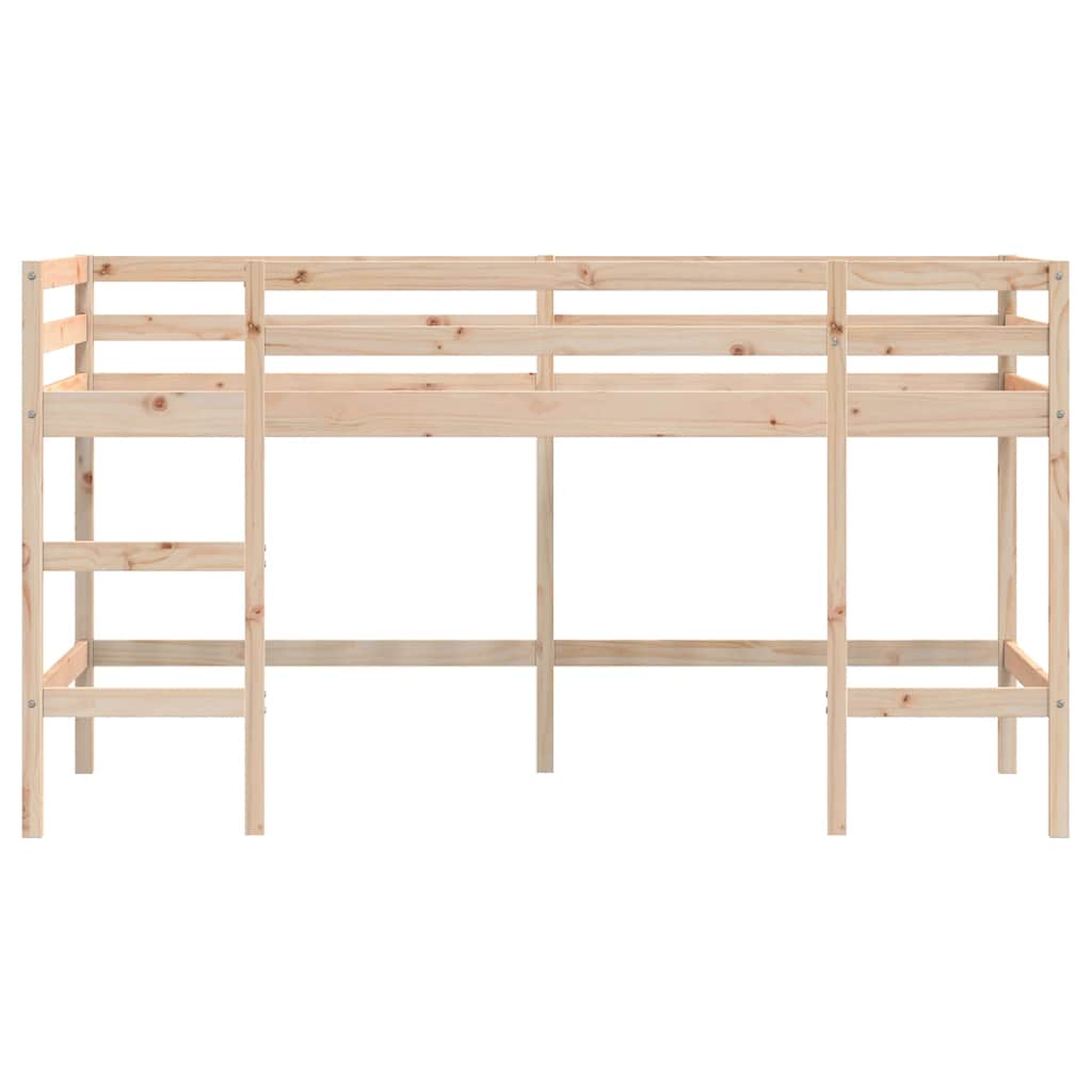 Letto Soppalco con Scala Bambini 90x190 cm Legno Massello Pino 835901
