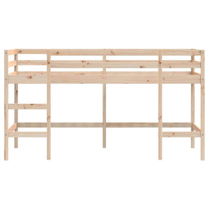 Letto Soppalco con Scala Bambini 90x190 cm Legno Massello Pino 835901