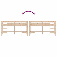 Letto Soppalco con Scala Bambini 90x190 cm Legno Massello Pino 835901