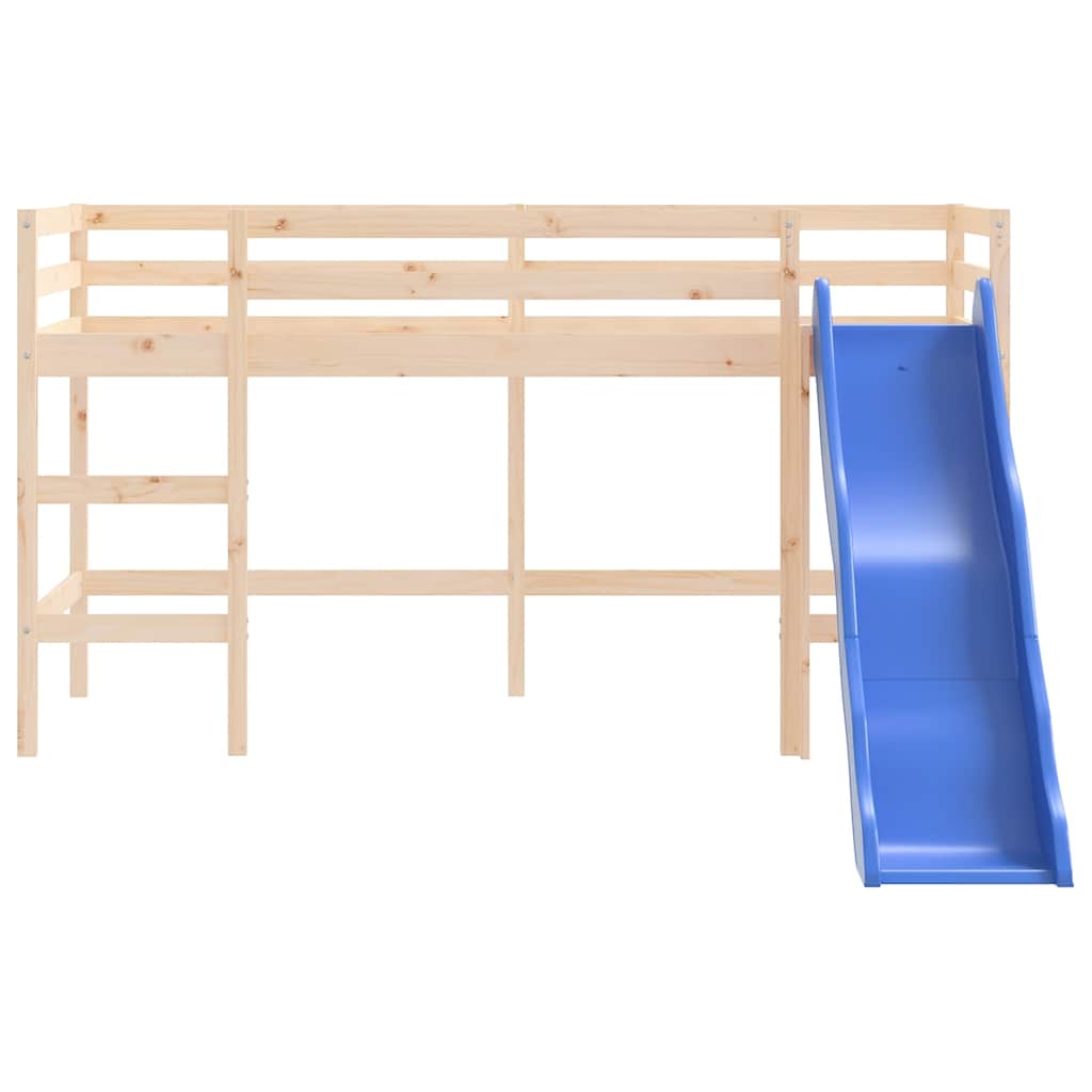 Letto Soppalco con Scivolo Bambini 80x200cm Legno Massello Pino 835904