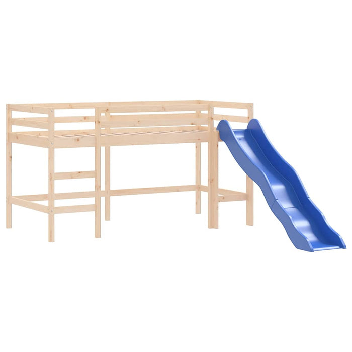 Letto Soppalco con Scivolo Bambini 90x200cm Legno Massello Pino 835907