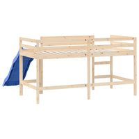 Letto Soppalco con Scivolo Bambini 90x200cm Legno Massello Pino 835907