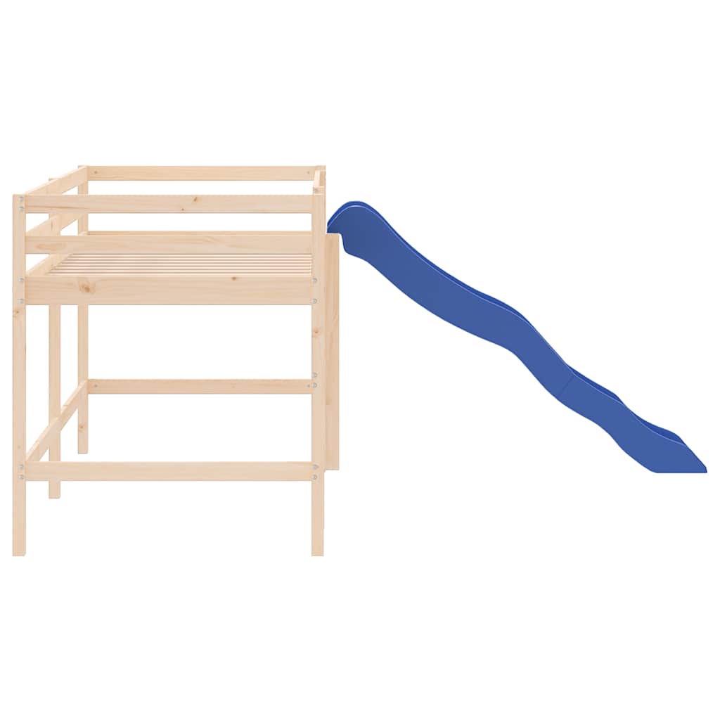 Letto Soppalco con Scivolo Bambini 90x190cm Legno Massello Pino 835910