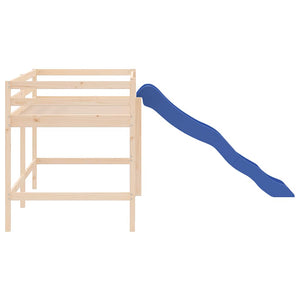 Letto Soppalco con Scivolo Bambini 90x190cm Legno Massello Pino 835910